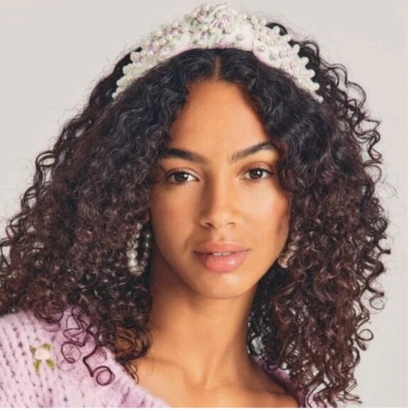 Lele Sadoughi X Loveshackfancy Pastel Clouds Pearl Knotted Headband main image 3